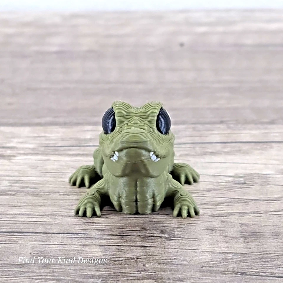 Juguete articulado flexible incubación cocodrilo impreso en 3D inquieto animal de safari de 2,5" Foto 4 de 4