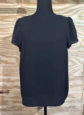 J. Crew Top Women’s Tulip Sleeve Black Blouse Size 6 Officecorp Short Sleeve