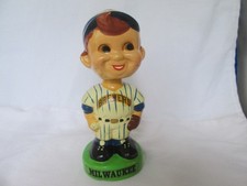 Vintage 1980s Milwaukee Brewers Nodder Bobblehead Striped Uniform Rare Pose