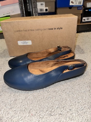 Softwalk Shoes Womens 9 Wide Sandy Slingback Navy Closed Toe Comfort Casual - Picture 1 of 6