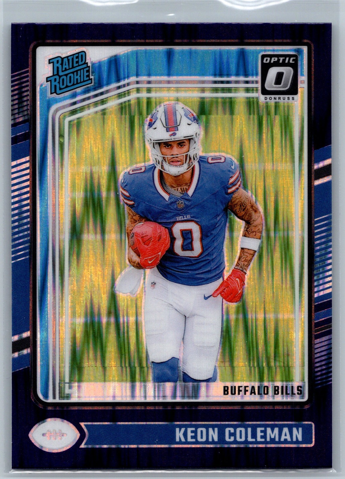 2024 Panini Donruss Optic - Rated Rookie Keon Coleman #263 Purple Shock Prizm