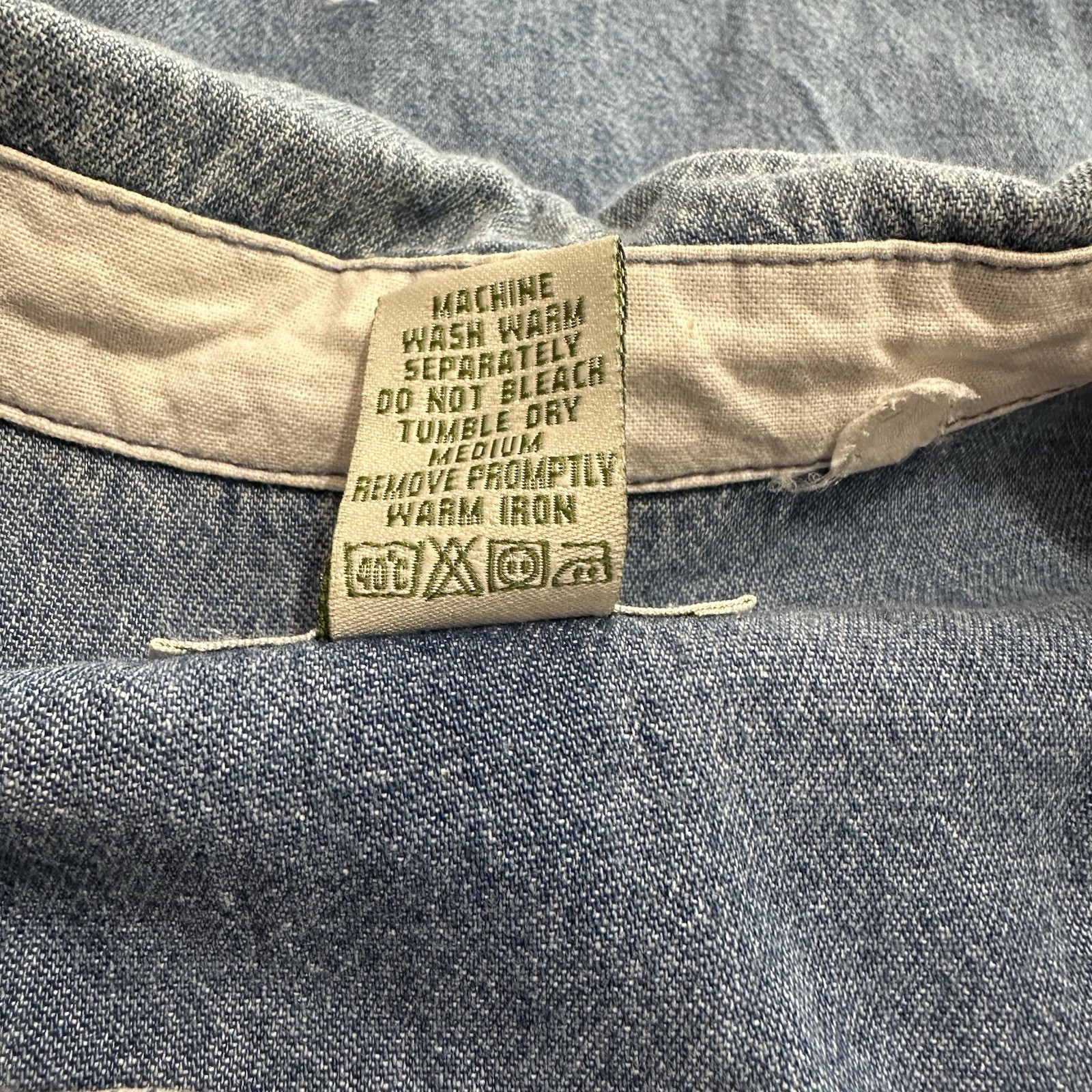 Orvis Denim Shirt Midi Dress Buffalo Nickel Butto… - image 10