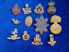 JOB LOT COLLECTION OF 12 BRITISH ARMY MILITARY CAP BADGES REF CB16