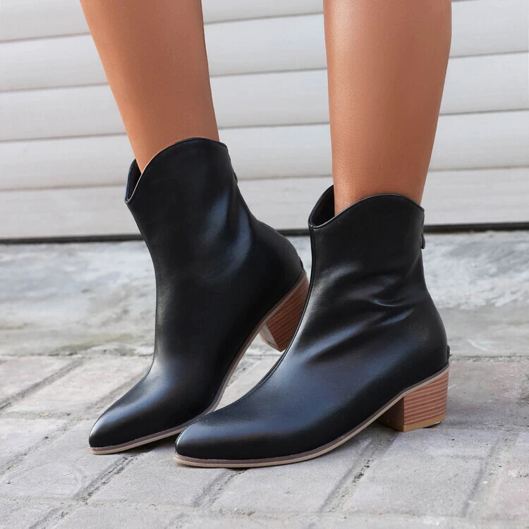 Ladies cuban top heel boots