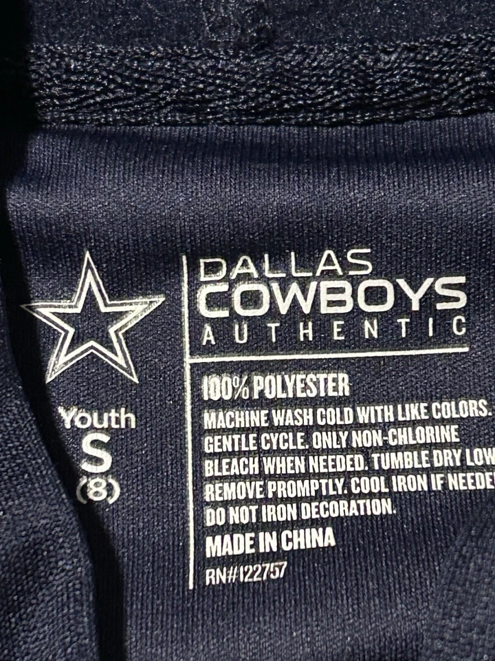 Dallas Cowboys Pullover Sudadera con Capucha Juvenil Talla Pequeña (8) Ropa de Equipo NFL Foto 4 de 4