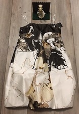 ABS Collection Womens Bell Drape Dress Brown Bird and Leaves Size 8 New 375