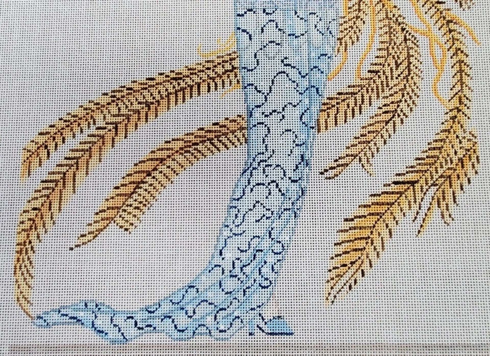 EBS Hand Painted Needlepoint Canvas THE PHOENIX ART NOUVEAU FLAPPER 19" - Image 4 of 4