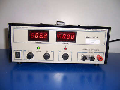 11470 ELECTRO IND. DIGI 360 REGULATED DC POWER SUPPLY 0-30V / 6AMP 