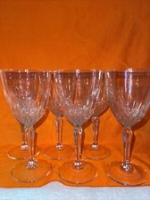 Vintage Set Of 6 Cristal D'arques Luminarc Diamant White Wine Glasses