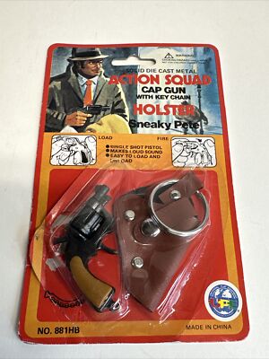 Solid Die Cast Action Squad Cap Gun Keychain Holster Sneaky Pete 