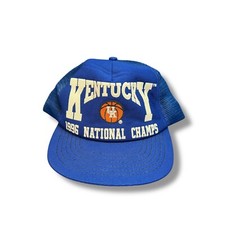Vintage 1996 Kentucky Wildcats National Champs Trucker Hat Snapback Mesh Cap USA