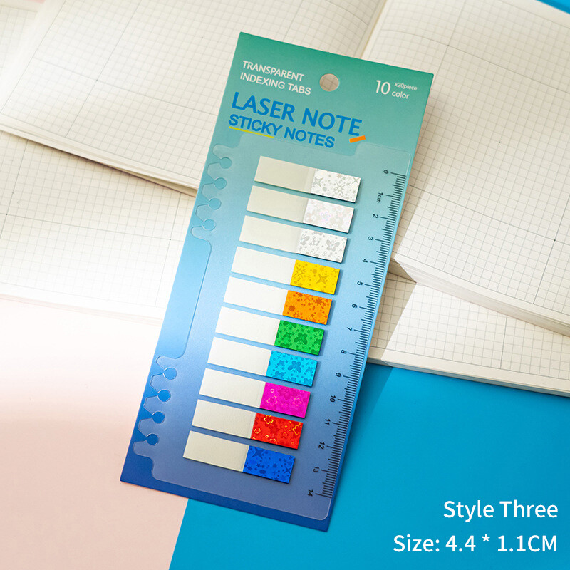 120/200Pcs Shining Sticky Index Tab Note Memoranda Page Marker Classify ...