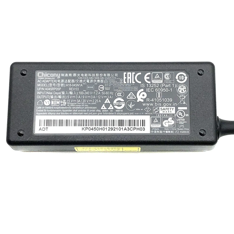 Original Chicony A18-045N1A Charger AC Power Adapter 20V 2.25A USB-C 45W - Image 2 of 4