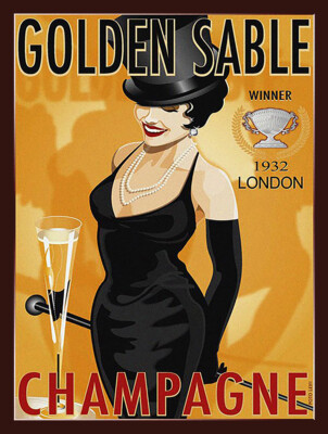Golden Sable Champagne Vintage Ad Metal Sign Bar Kitchen Decor 