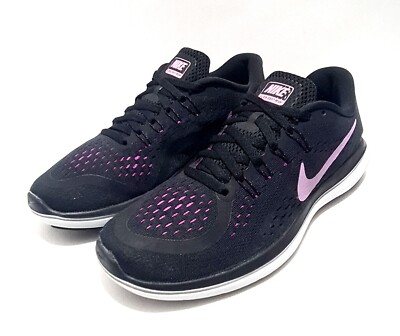 Nike Flex 2017 Run Size UK Black Lace Up Running Trainers