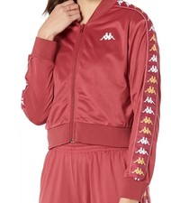 Kappa Track Jacket 222 Banda Ponce Cropped Bomber Full Zip Top Red Women’s Med