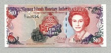 CAYMAN Islands 10 Dollars 1998 P23 UNC Low serial No.594