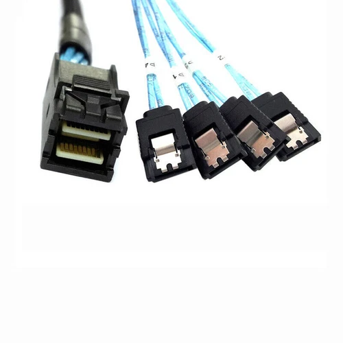 Mini SAS SFF-8643 to 4 SATA 7pin hard disk 6Gbps data Server Raid Cable 1米- - Picture 5 of 5