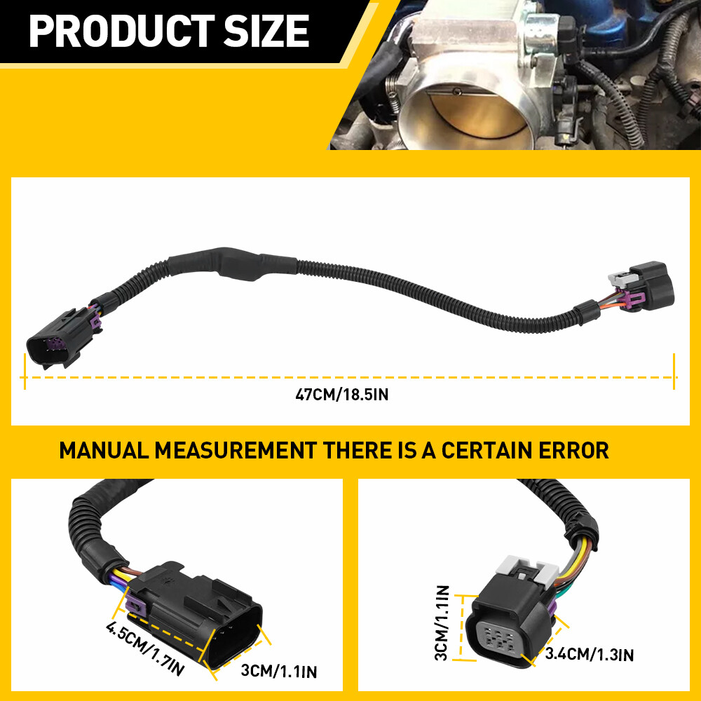 8 Pin To 6 Pin Throttle Body Adapter Harness 25383922 For 03-07 GM