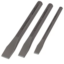 3-Piece Heavy Duty Cold Chisels Set 3/8" 1/2" 5/8" 6.5 Inch Long Center Punch