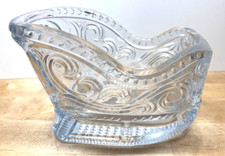 24% Lead Fine Crystal Sleigh Candle Holder Candy Dish Made in USA - Heavy