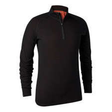 Deerhunter Herren Quinn Merino-Unterhemd mit ½-Reißverschluss Langarmshirt Jagd