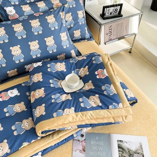 Simple Modern Air Condition Thin Blanket SummerQuilt Cotton Fluffy Plaid Blanket - Bild 34 von 37