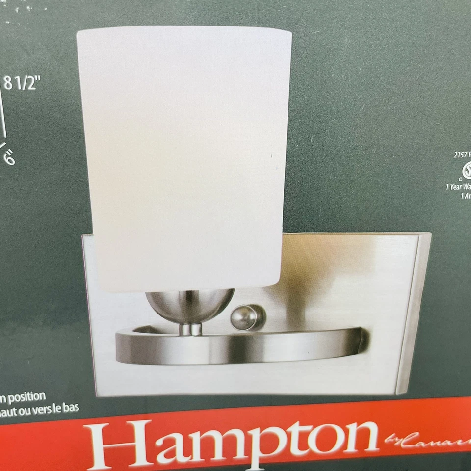 Globo blanco de peltre cepillado ligero tocador único Hampton Canarm NUEVO Foto 4 de 4