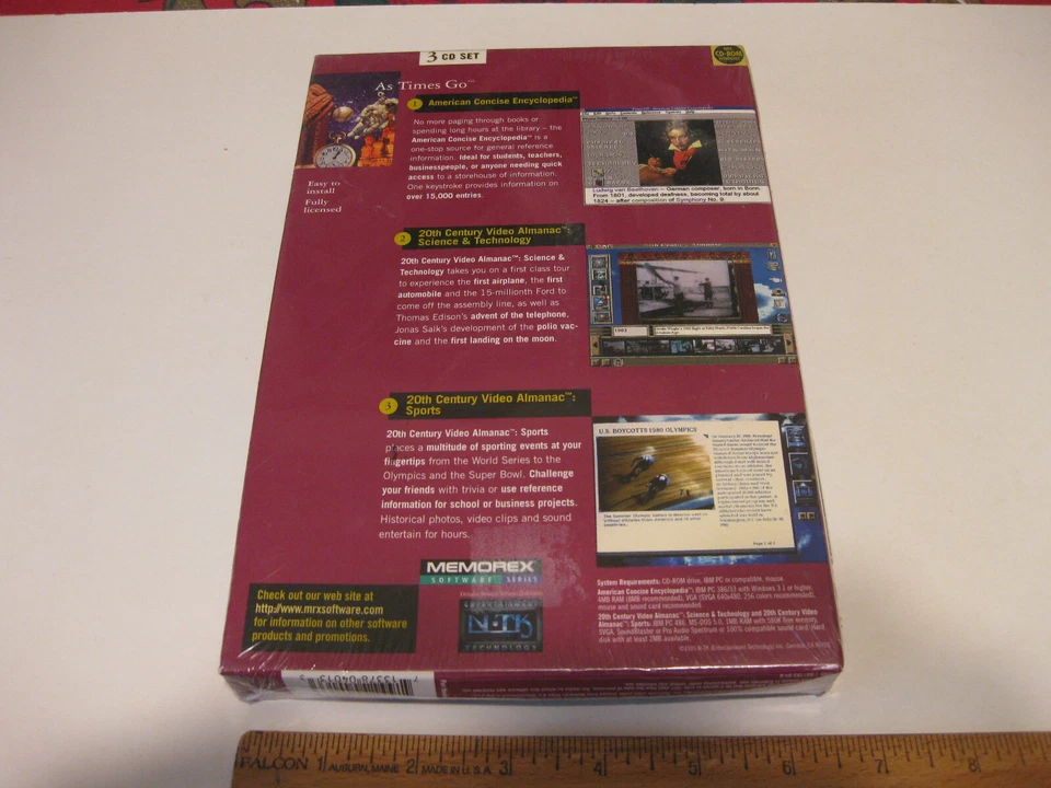 Vintage IBM PC Software Memorex Gold Edition "As Times Go" DOS CDROM 1995 Sealed - Image 3 of 4