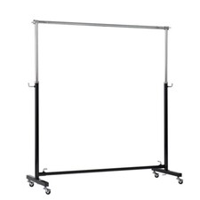 Image of Black & Chrome Mobile Adjustable Clothes Rail Garment Rack with wheels H1920 x W
