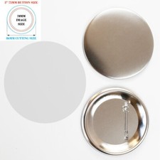 3" 75mm Badge Metal Base Pin Back Button Parts 100 Sets/Pack