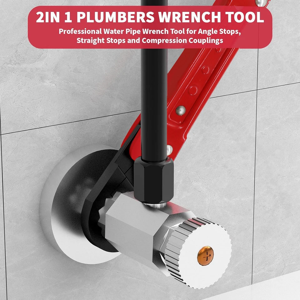 Angle Stop Wrench Kit Plumbing Tools Angle-on Wrench Plumber Wrench Removal Tool - Image 4 of 4