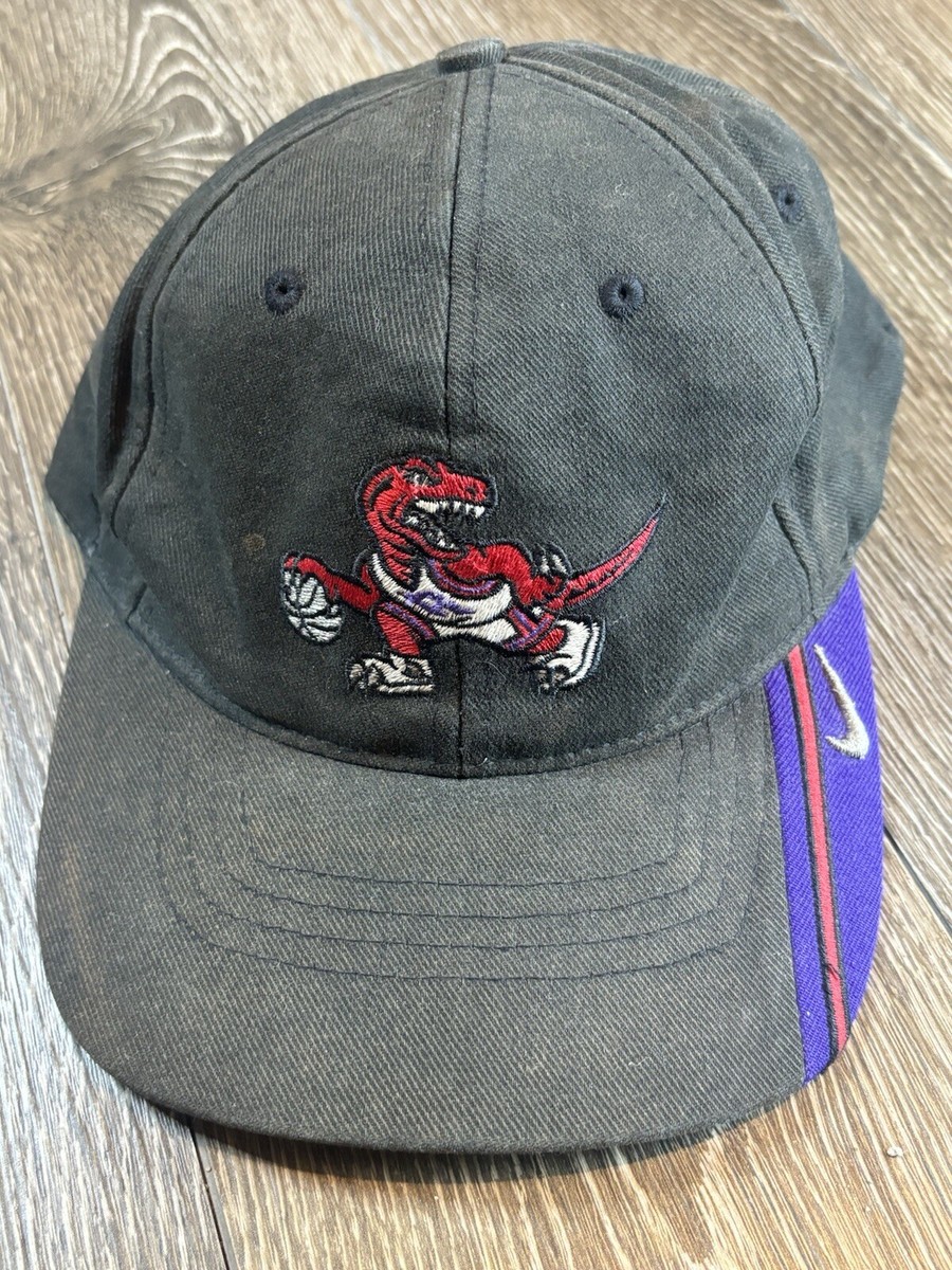 VINTAGE Nike Toronto Raptors Hat Cap Dad NBA L XL Black Fitted