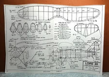 LOIRE 46 FRENCH PURSUIT BALSA FREE FLIGHT MODEL AIRPLANE PLANS 13" WINGSPAN