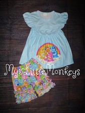 NEW Care Bears Boutique Tunic Dress Ruffle Shorts Outfit Set