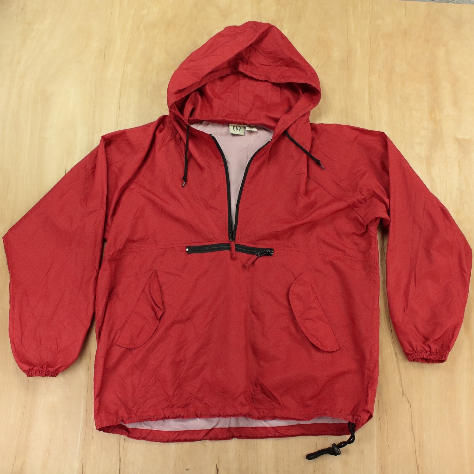 vtg GAP 90s pullover anorak nylon windbreaker jacket MEDIUM red 00s y2k