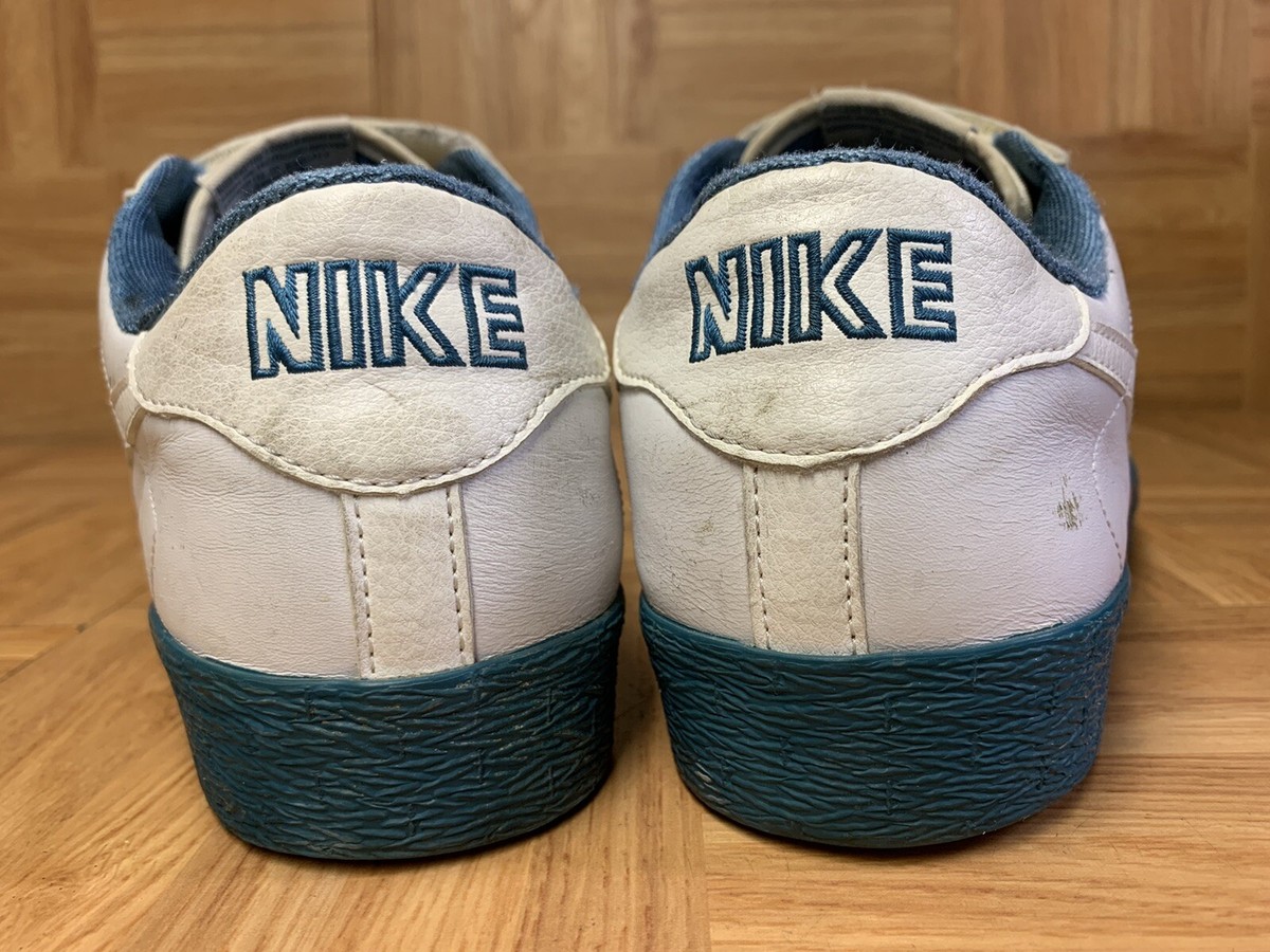 Vintage? Nike Blazer AC Strap Leather White Bluegrass Sz  display picture 3
