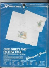 Vintage Vogart Crib Sheet Pillowcase for Embroidery or Painting 8743A - NIP