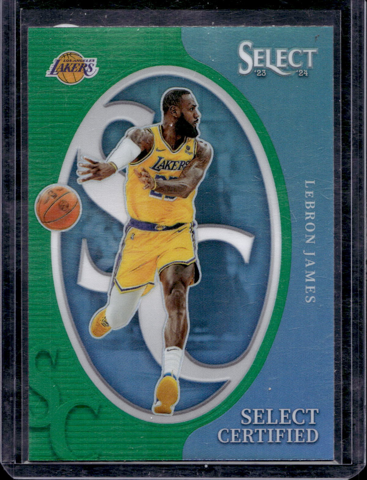 2023-24 Panini Select #7 LeBron James Select Certified Green Prizms