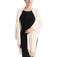 Pashmina Scarf and Shawl - Soft Women Pashminas Wrap for Wedding Evening Cream