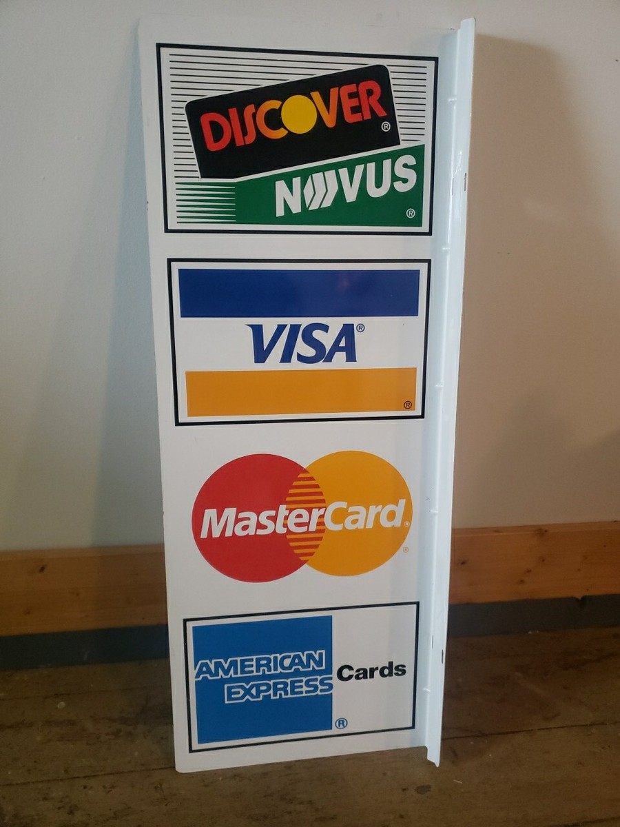 Discover Novus Visa Mastercard クレジットカード Discover Novus Visa Mastercard American Express Metal Sign