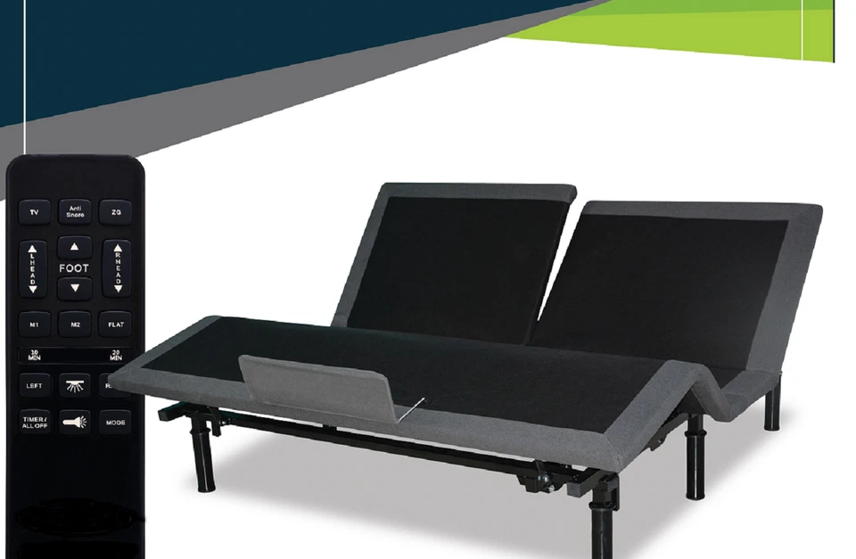 Cama ajustable con cabezal flexible Split Top Cal King + colchón de aire Split Top de 13" Foto 2 de 4