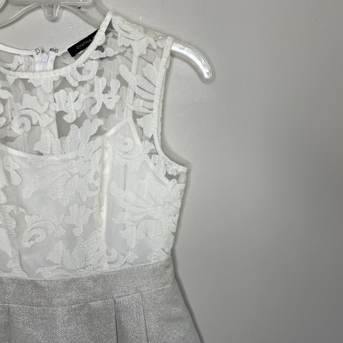 CYNTHIA STEFFE Dress Women 2 A-Line Embroidered Sheer White Metallic Pockets - 第 2/12 張圖片