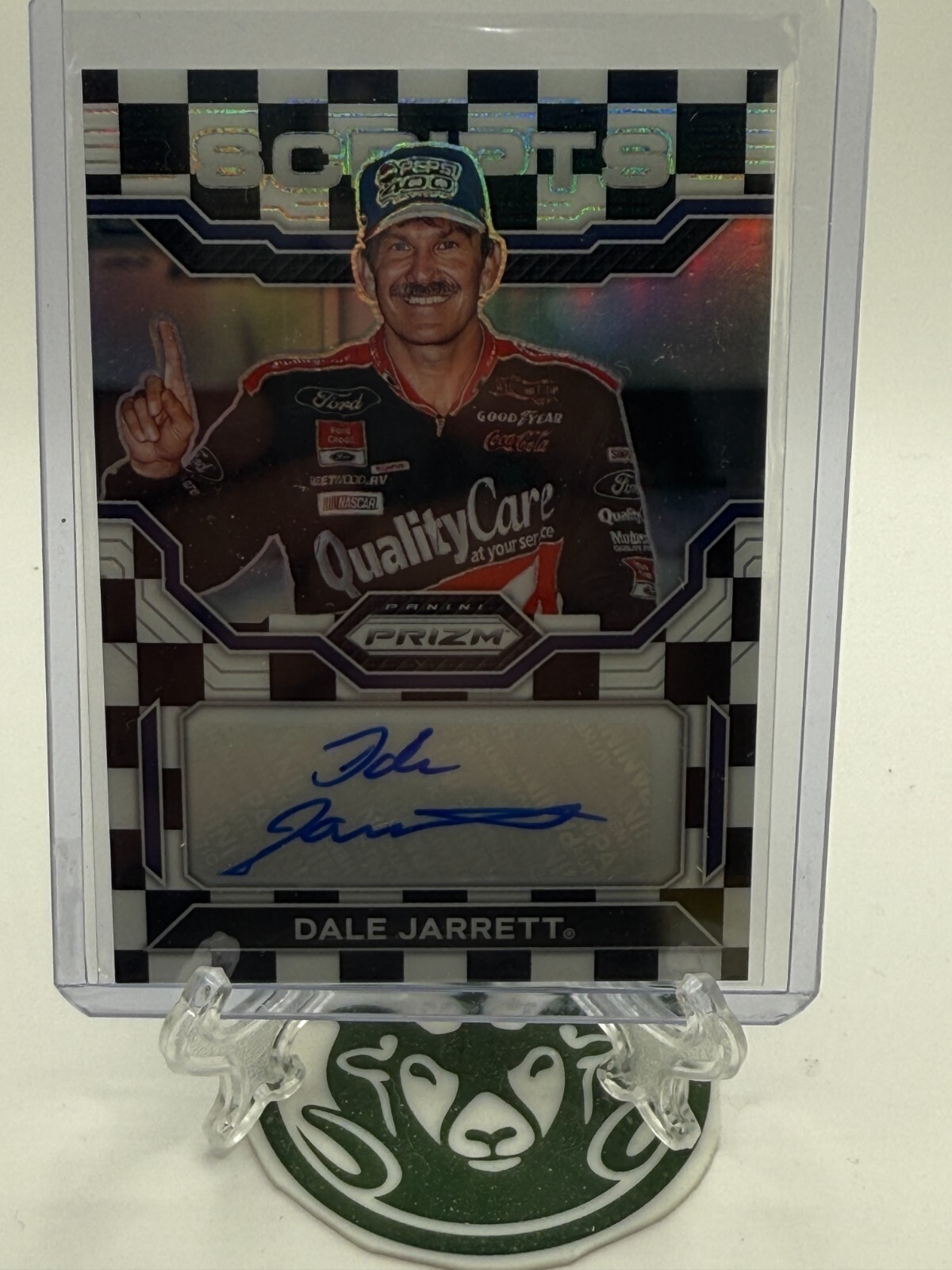 Dale Jarrett 2023 Panini Prizm Racing Scripts Checkered Flag Prizm #39/50