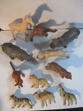 antique celluloid animals horse rino chimp giraffe kangeroo tiger bear