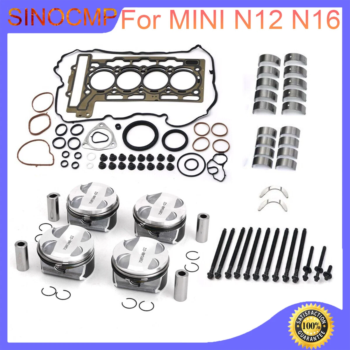 N12 N16 1.6L Engine Overhaul Rebuild Kit CR 11 1 For Mini Cooper