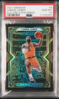 LeBron James 2021 Panini Obsidian elektrische Ätzung grün/25 SSP 