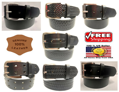 Genuine Leather Belt Size Large Silver Adam Solid Brass Buckle Genuine Full-Grain Cowhide  main image 4