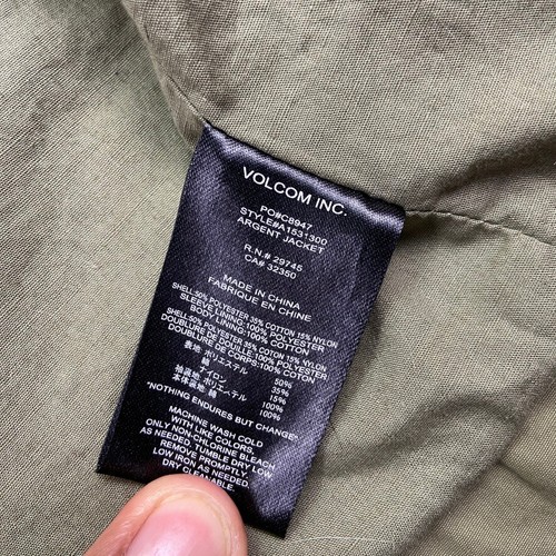 Volcom Parka Jacket Womens XL Green Full Zip Hooded Military Casual Outdoors * - Picture 11 of 16
