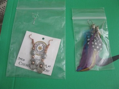 Native American Earrings Dangle style & Feather Dangle Oklahoma 2 items